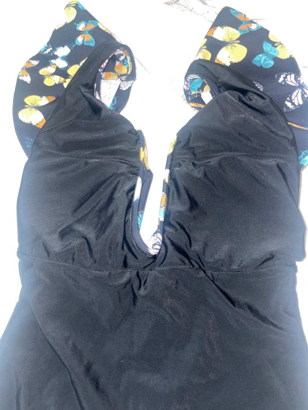BuddyLove Sz Small NWOT Elenora Ruffle Shoulder One-Piece Swimsuit - "Mariposa" - Picture 15 of 16